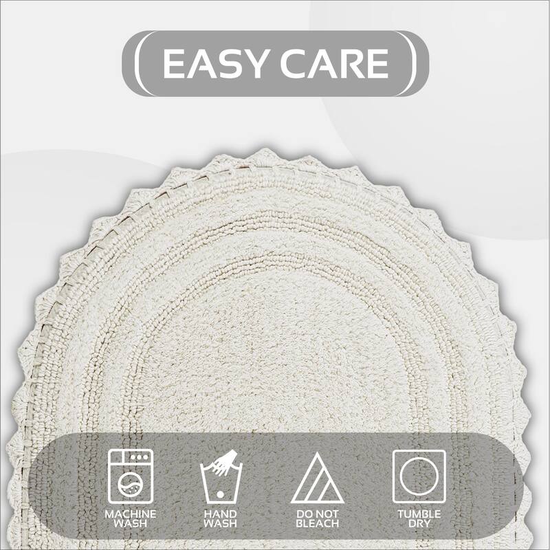 Better Trends Bath Rugs Set 100% Cotton Soft & Water Absorbent Tufted Bathroom Rug for Shower, Sink Bath Mats Lilly Crochet