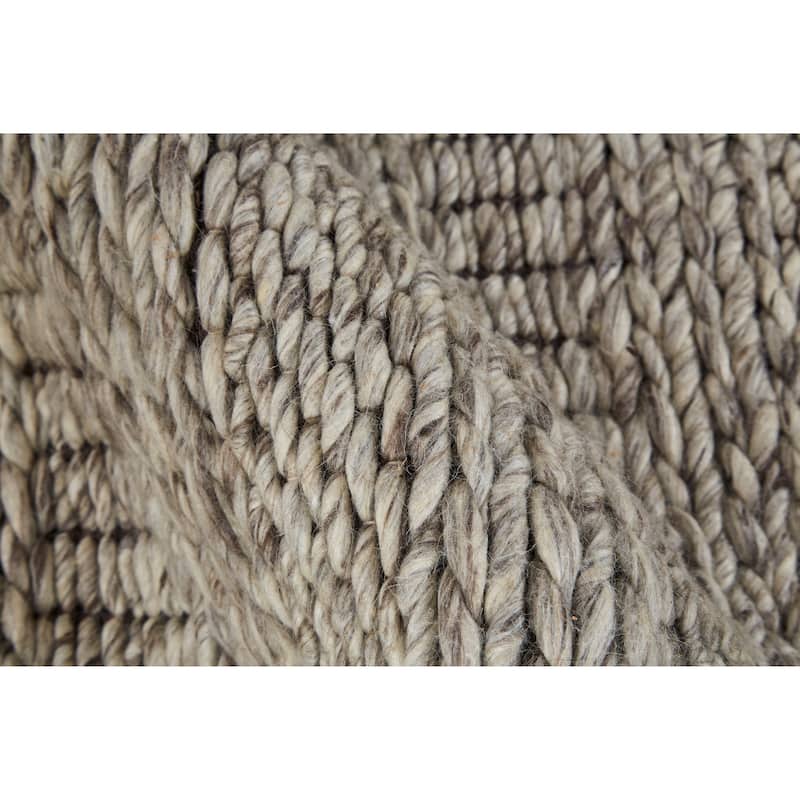 Genet Modern Eco-Friendly Bouclé Rug, Ivory/Warm Gray, Area Rug