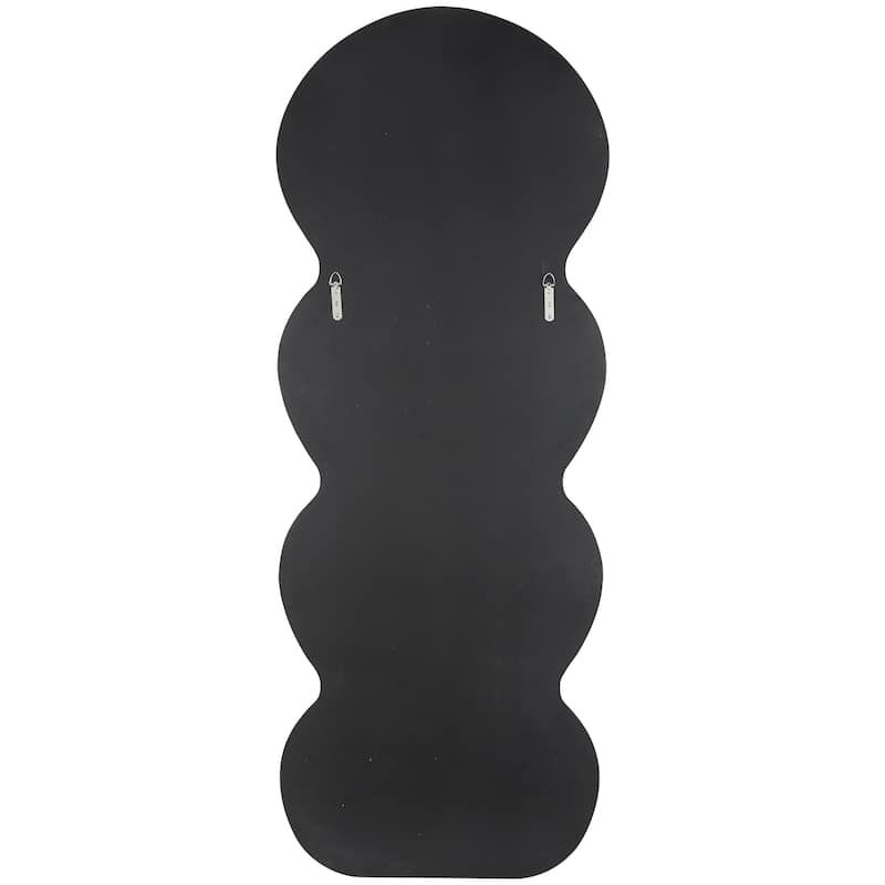 Wooden Abstract Wavy Wall Mirror with Layered Frame - Black or White - Roche River Decor