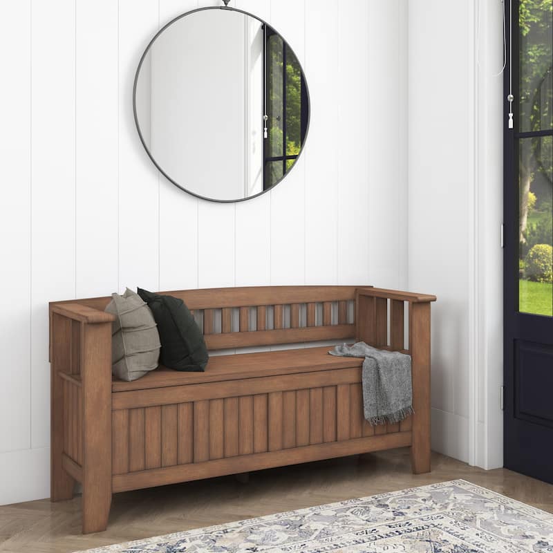 WYNDENHALL Normandy Solid Wood 48-inch Entryway Storage Bench