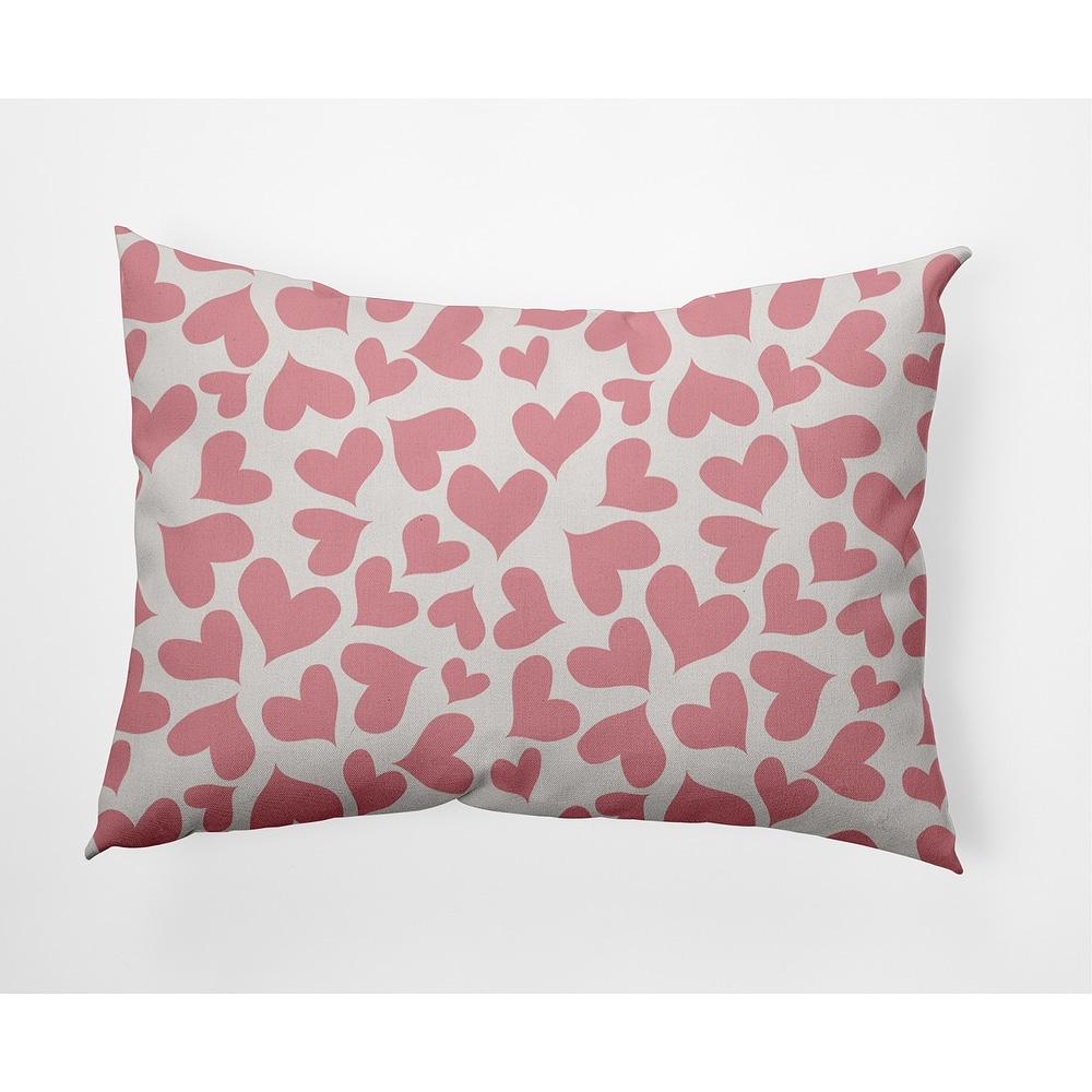 Patterned Hearts Valentine's Day Decorative Indoor/Outdoor Pillow