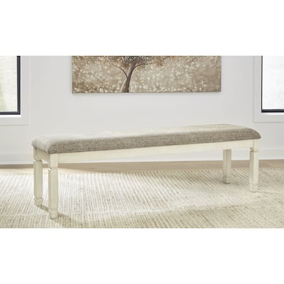 Ashley Furniture Bolanburg Two-Tone Upholstered Dining Room Bench - 65"W x 16"D x 20"H