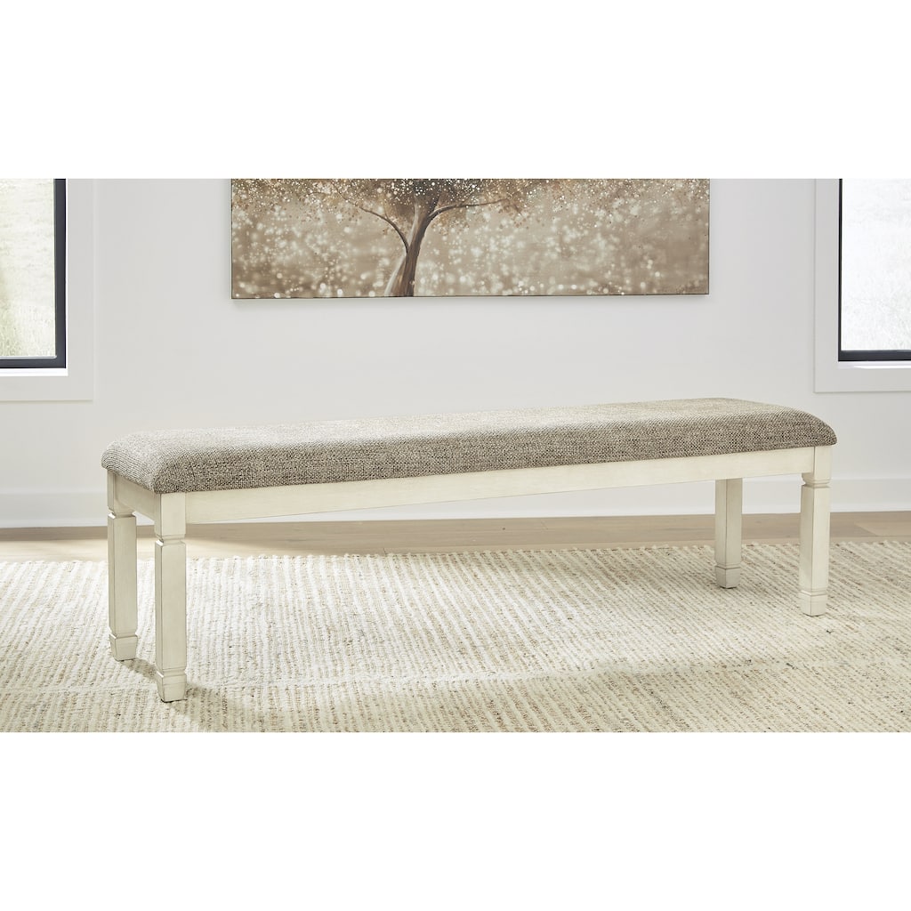 Ashley Furniture Bolanburg Two-Tone Upholstered Dining Room Bench - 65"W x 16"D x 20"H