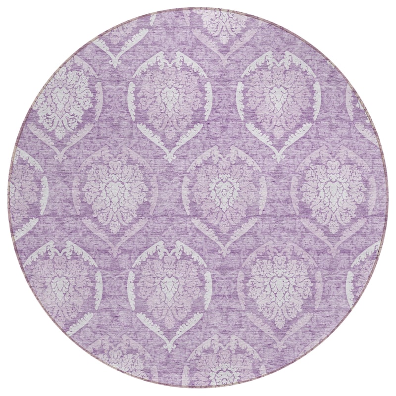 Machine Washable Indoor/ Outdoor Chantille Traditional Damask Rug