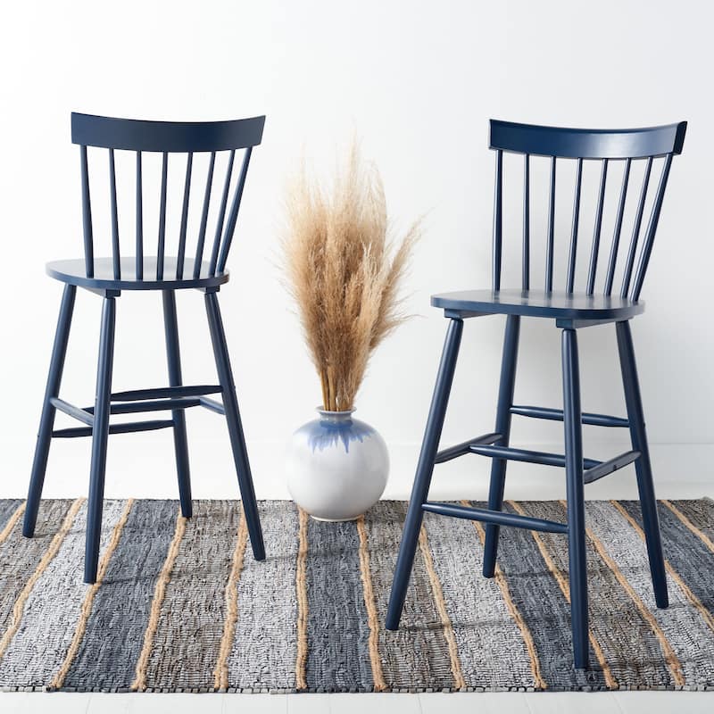 SAFAVIEH Belva 30-inch Spindle Farmhouse Bar Stool (Set of 2) - 20" W x 21" D x 44" H - 20"W x 21"D x 44"H