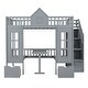 preview thumbnail 9 of 7, Gray Full-over-Full Bunk Bed with Upper Bed & Desk