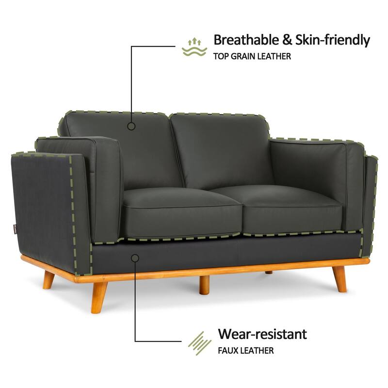 MCombo Napa Leather Couch, Leather Sofa