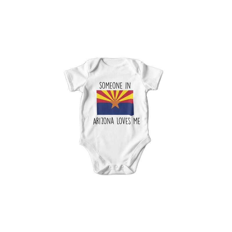 Arizona Flag - Baby Boy Girl Clothes Infant Bodysuit Funny Cute Newborn - White - 3-6M