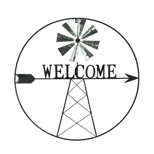 Shop Rustic Metal Windmill Welcome Sign Farmhouse Wall Decor On