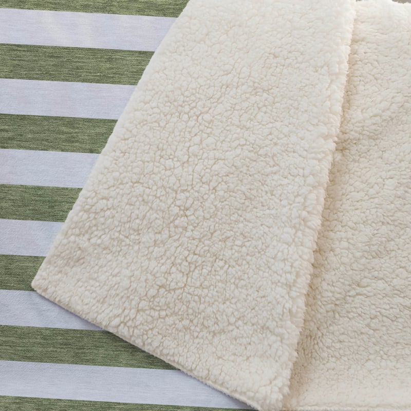 Premium Machine Washable Modern Stripes Sherpa Throw Blanket