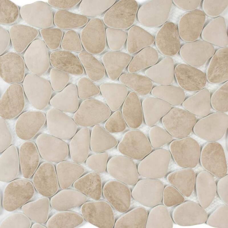 The Tile Life Huron Rock 12x12 Sand Stone Glass Mosaic Pebble Floor & Wall Tile