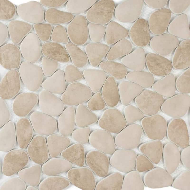 Huron Rock 12x12 Matte Glass Pebble Mosaic Tile - Floor, Wall, Backsplash