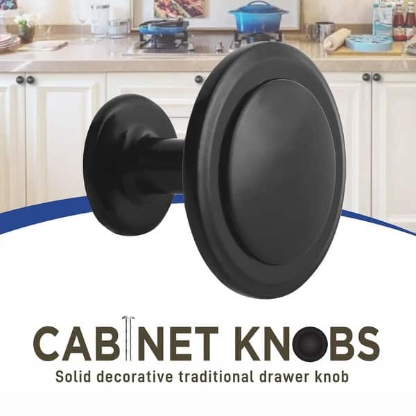 Kitchen Cabinet Knobs, Rust-Proof Matte Black Finish, Modern Design - 6  Pack - Bed Bath & Beyond - 40262800