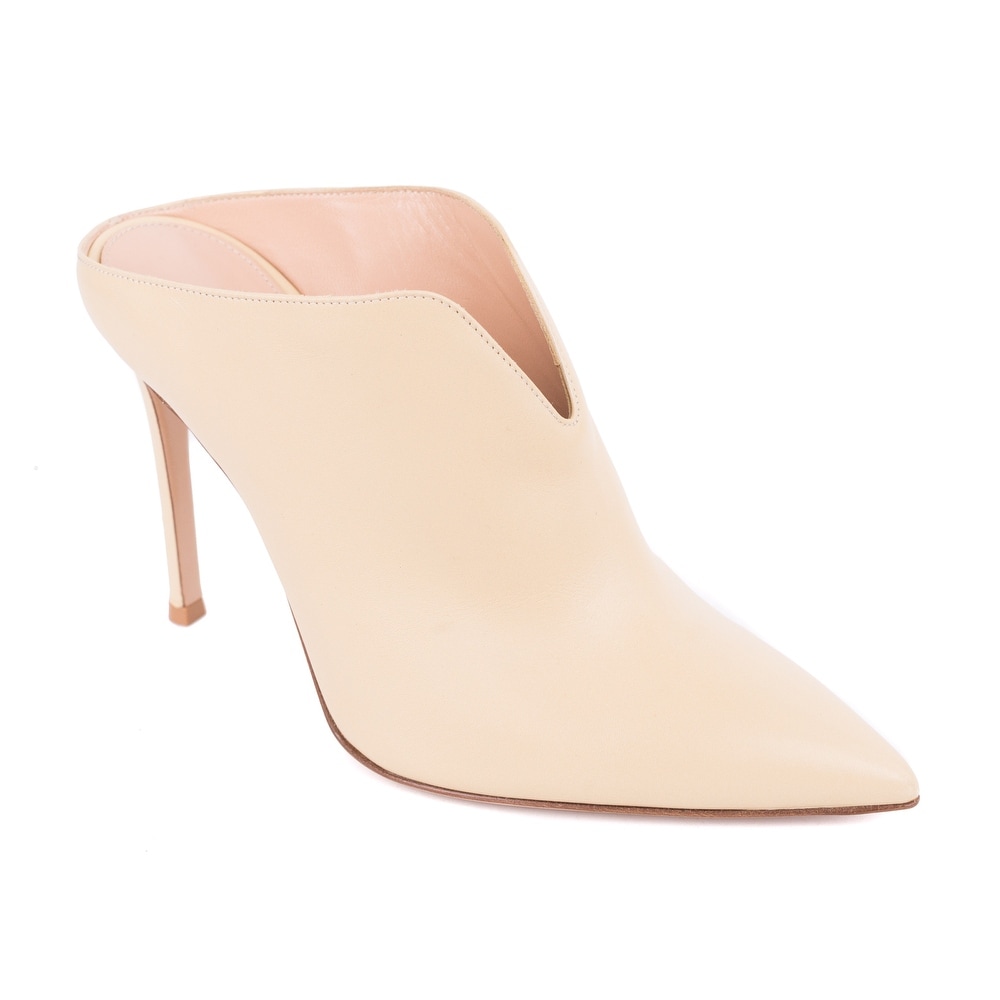 nude leather booties