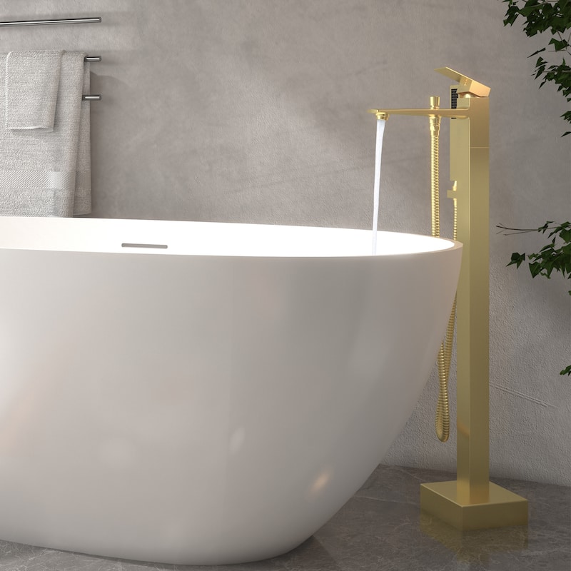 Bathtub Faucet, Single Handle Floor Mounted Free Standing Bathtub Faucet