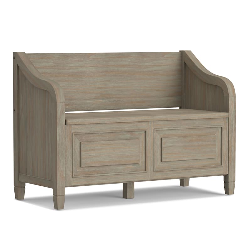 WYNDENHALL Hampshire SOLID WOOD 42 inch Wide Traditional Entryway Storage Bench - 42 W x 18 D x 29.5 H