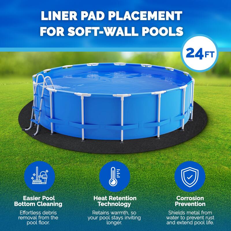Swimline Hydrotools Above Ground Round Liner Pad, Pool Protector Mat, 24 Ft - 18