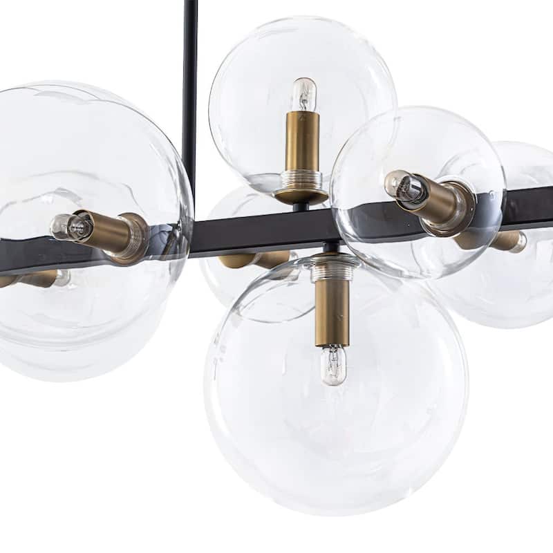 12-Light Mid-century Clear Glass Globe Island Chandelier