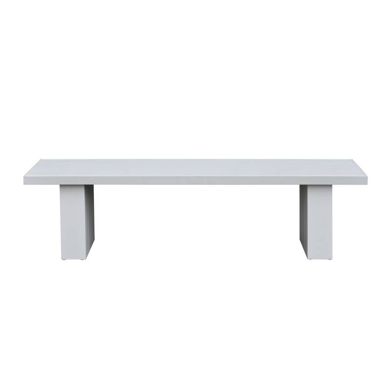 Nash Outdoor Aluminum Dining Bench, Buff