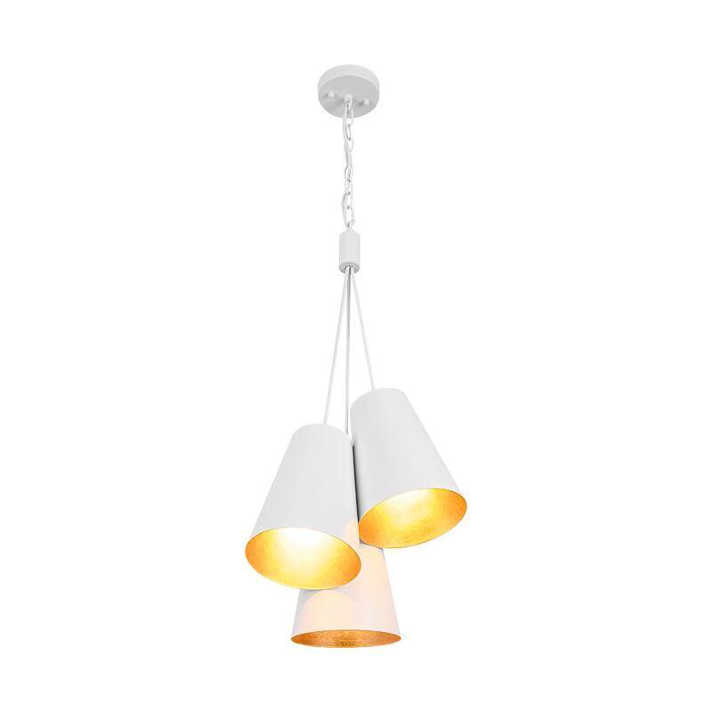Scandinavian 3-Light Cluster Iron Cone Shade Pendant Chandelier
