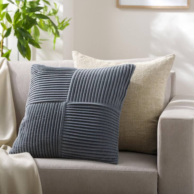 Maxence Modern & Contemporary Solid Color Throw Pillow - 20"L x 20"W - Cover Only - Grey
