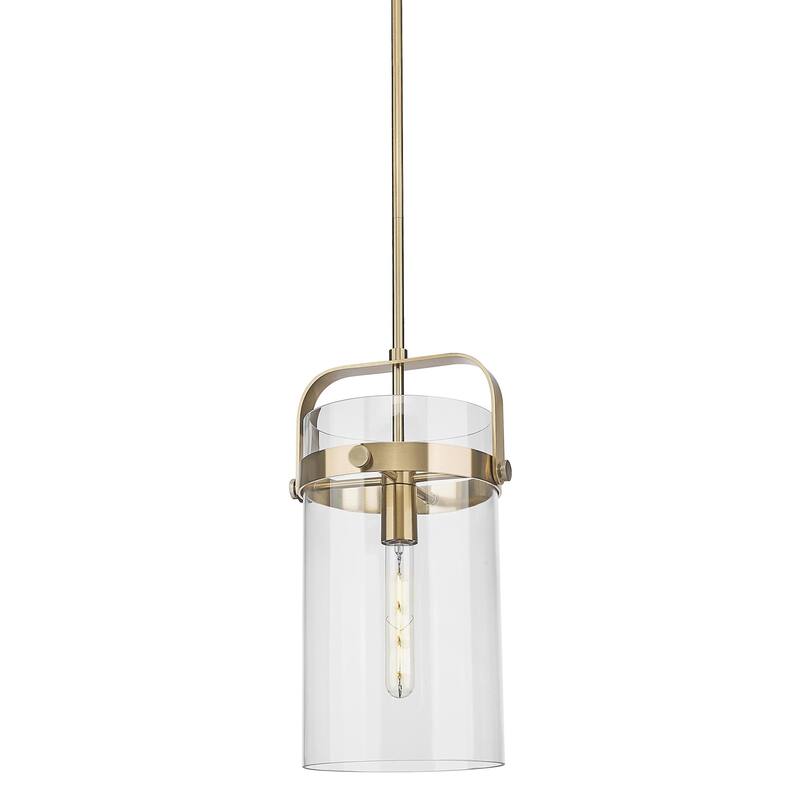 Innovations Lighting 413-1SM-17-8 Pilaster Pendant Pilaster 8" Wide - Champagne Bronze / Clear