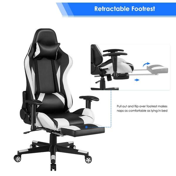 Shop Costway Massage Gaming Chair Recliner Gamer Racing Chair W