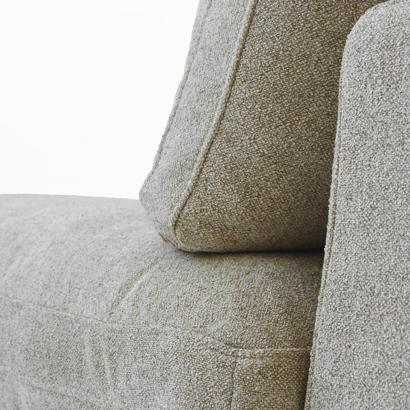 L-shape Linen Upholstered Sofa Multiple Cushions Sectional Couch