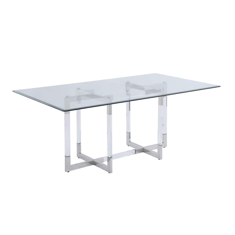 Somette Amanda Glass and Acrylic 5-Piece Dining Set