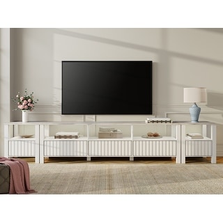 WAMPAT Modern TV Stand for TVs Up to 115 Inch, Vintage Grey ...
