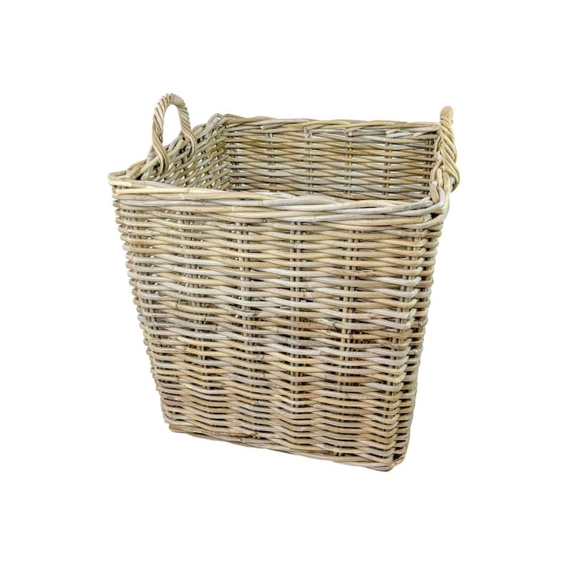 Square Rattan Storage Basket with Handles - 22.75" - Set of 2