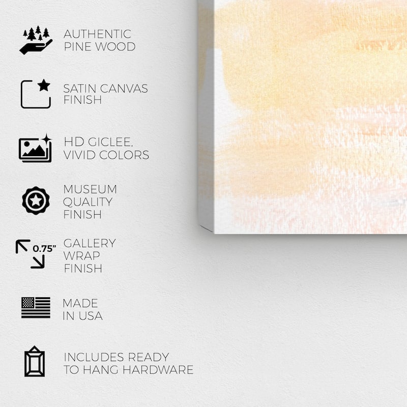Wynwood Studio Canvas Abstract Bright Day White and Light Orange Modern & Contemporary Wall Art Canvas Print