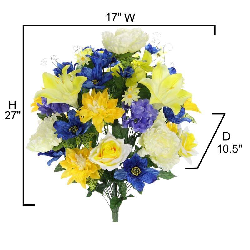 36 Stems faux Peony Rose Lily Dahlia Mixed Flower Bush