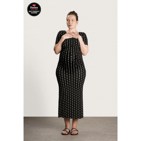 slide 2 of 7, Hugo Maxi Dress Extra Large - Polka Dot Black