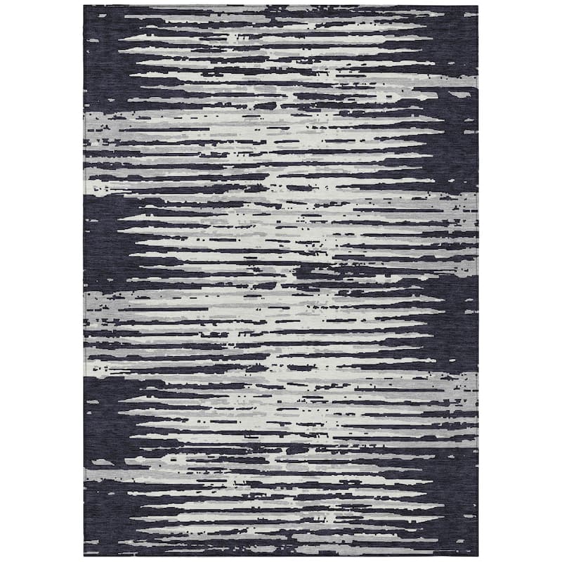 Machine Washable Indoor/ Outdoor Chantille Abstract Ombre Rug
