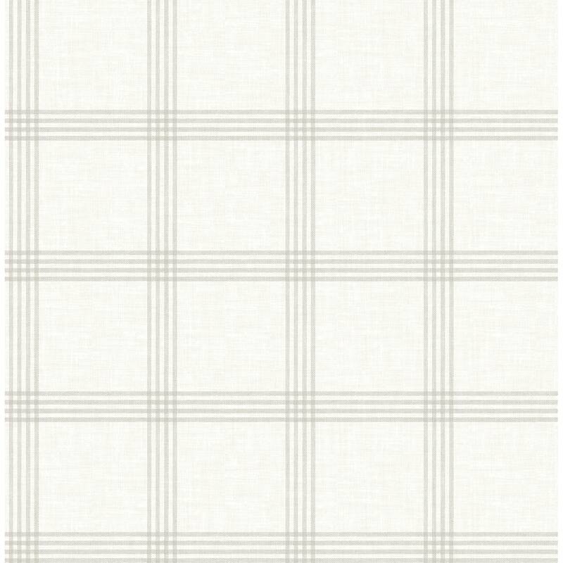Chesapeake Twain Light Grey Plaid Wallpaper