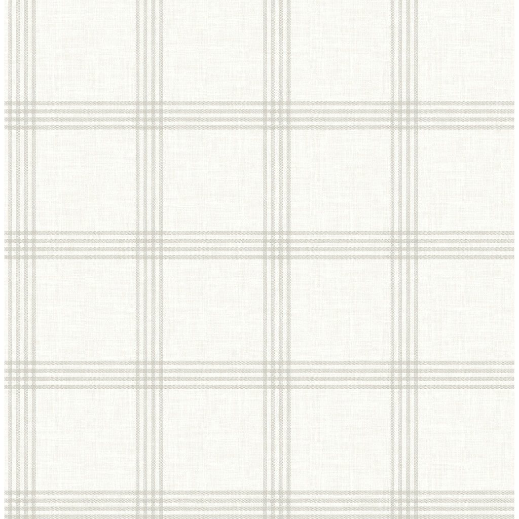 Chesapeake Twain Light Grey Plaid Wallpaper