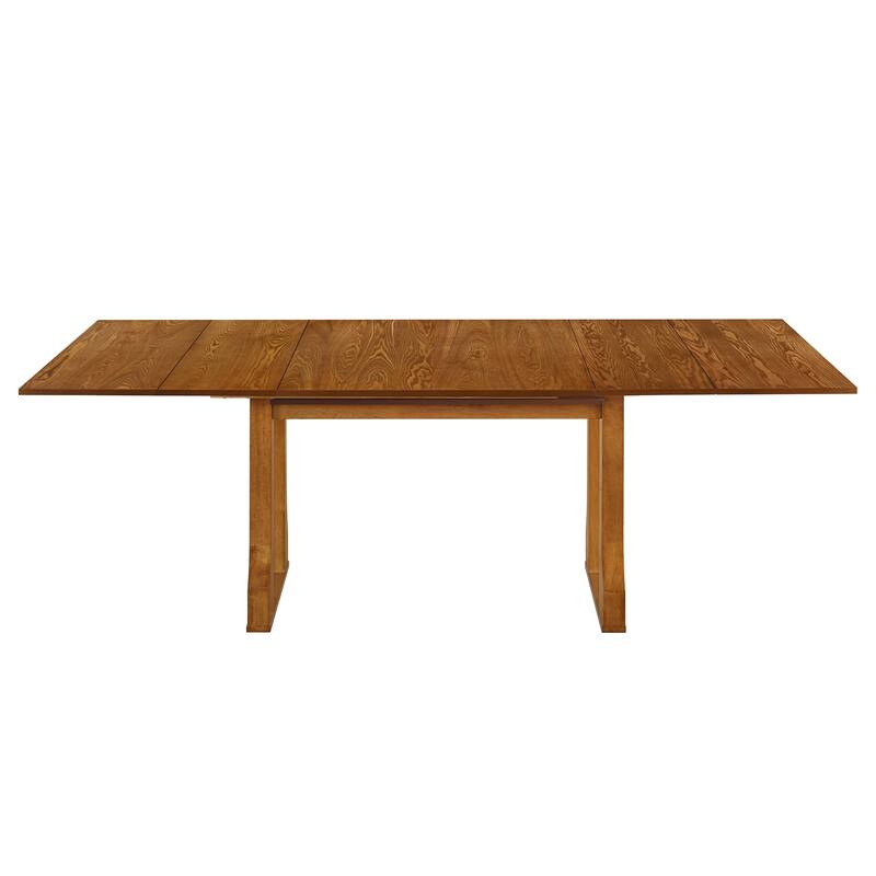Roomfitters Modern 6-Piece 82.7" Extendable Dining Table Set with Wicker Back Chairs and Bench