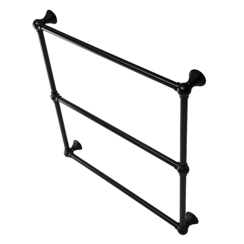 Kingston Brass Maximilien 30-Inch Wall Mount 3-Bar Towel Rack - Matte Black