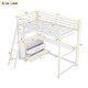 preview thumbnail 18 of 44, Multifunctionl Loft Bed Frame with USB Port and LED Light, Twin Size Wood Loft Bed with Desk and Shelves
