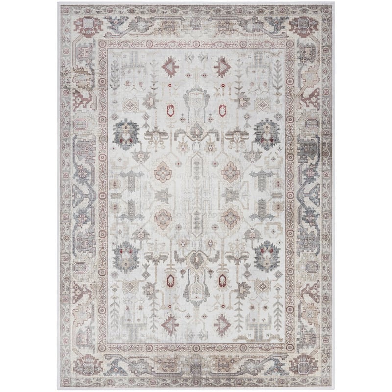 Lama Power Loomed Distressed Non Skid Stain Resistant Low Pile Area Rug By HomeRoots - 84' X '60' X '0.2