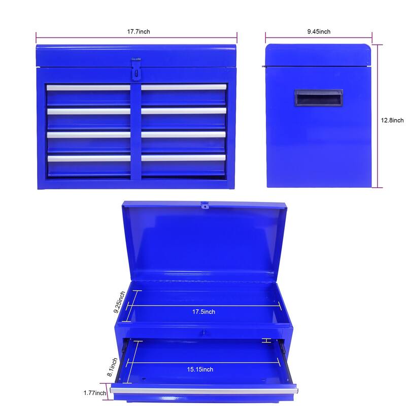 Detachable 5 Drawer Tool Chest with Bottom Cabinet and One Adjustable Shelf