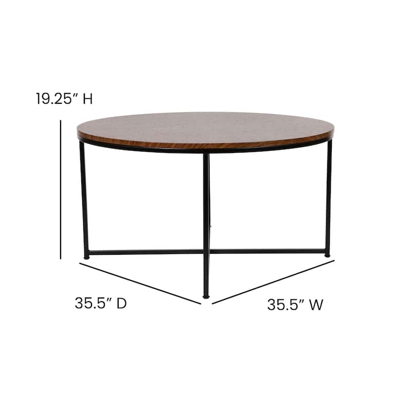 White Coffee Table with Matte Gold Frame - Living Room Furniture - 15.75" - 35.5"W x 15.75" - 35.5"D x 19.25" - 24"H