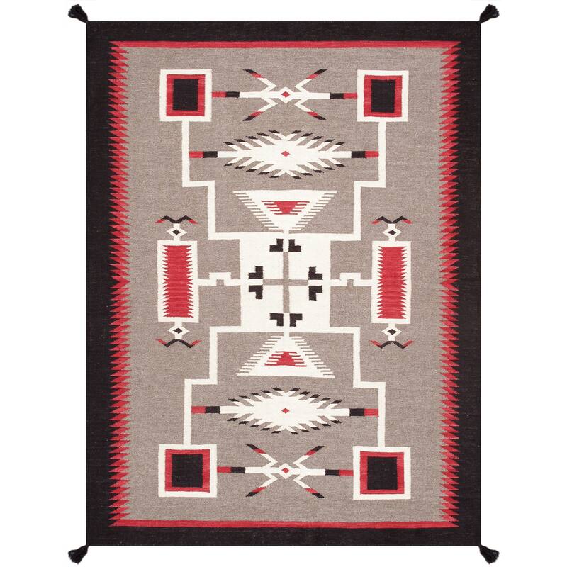 Pasargad Home Tuscany Reversible Wool Mocha Area Rug - 5' 1'' X 6' 9'' - Mocha