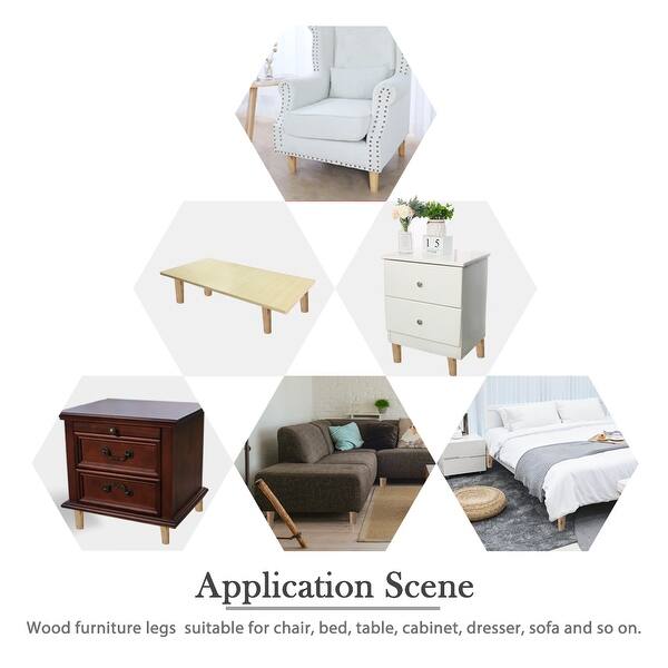 Shop 6 Wood Furniture Leg Chair Desk Feet Round Leg Replacement Set Of 4 4pcs On Sale Overstock 28766333