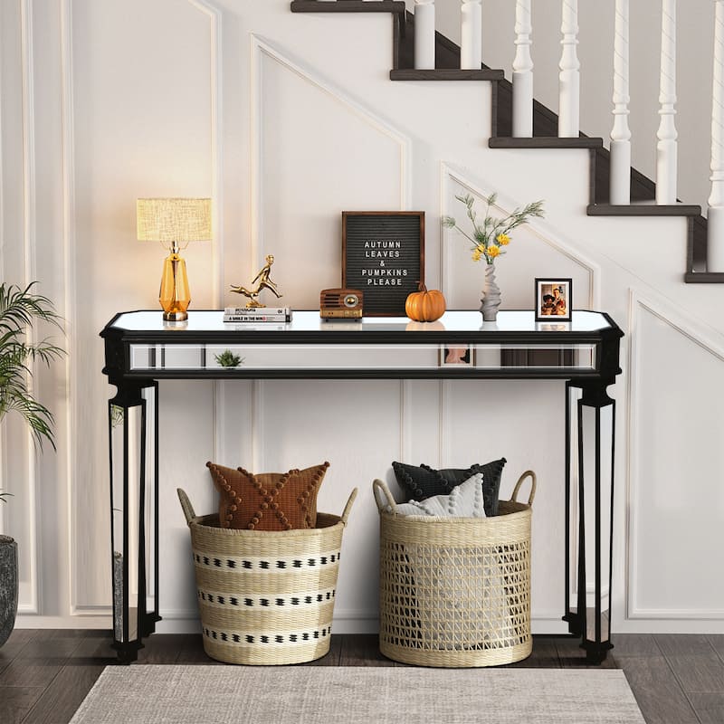 Mirror Console Table Entryway Table, Narrow Accent Table Sofa Tables Foyer Tables for Living Room Hallway Entrance