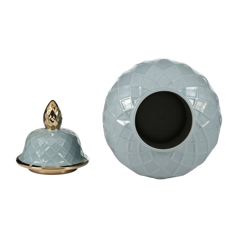 Sagebrook Home Gold Accented Glam Ginger Jar with Lid