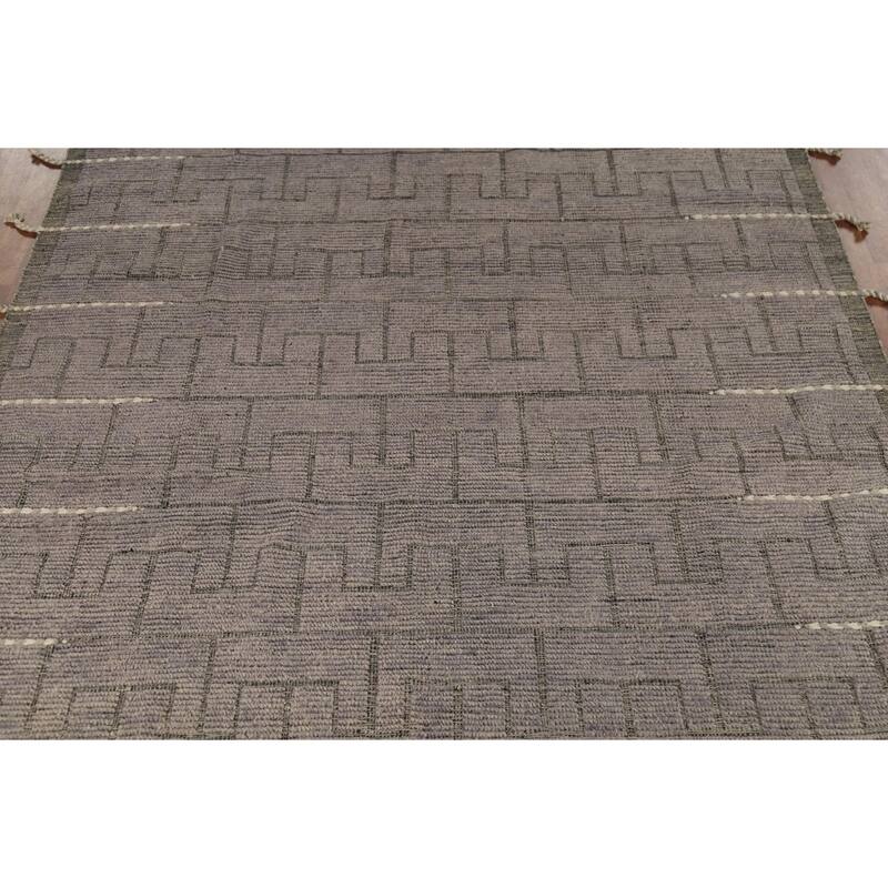 Moroccan Modern Area Rug Handmade Geometric Wool Carpet - 7'8"x 10'6"