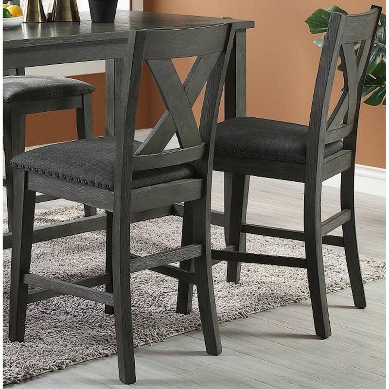 5 Piece Counter Height Dining Table Set, Wooden Kitchen Breakfast Table Set with Storage Shelves, 2 High Chairs & 2 Stools