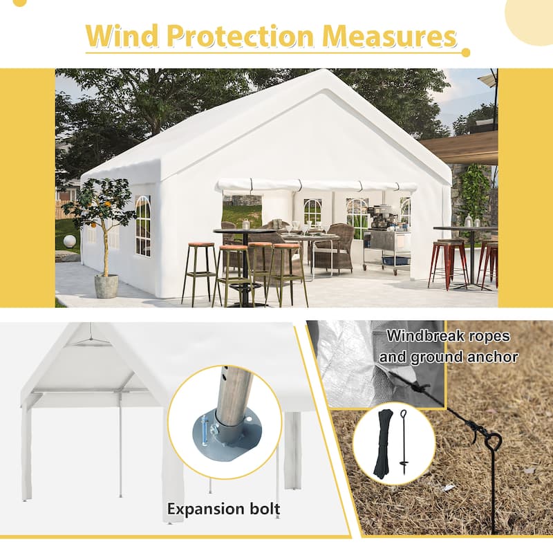 GDFStudio - Nashua Waterproof Event Protection Outdoor Gazebo Pavilion Shelter Tent